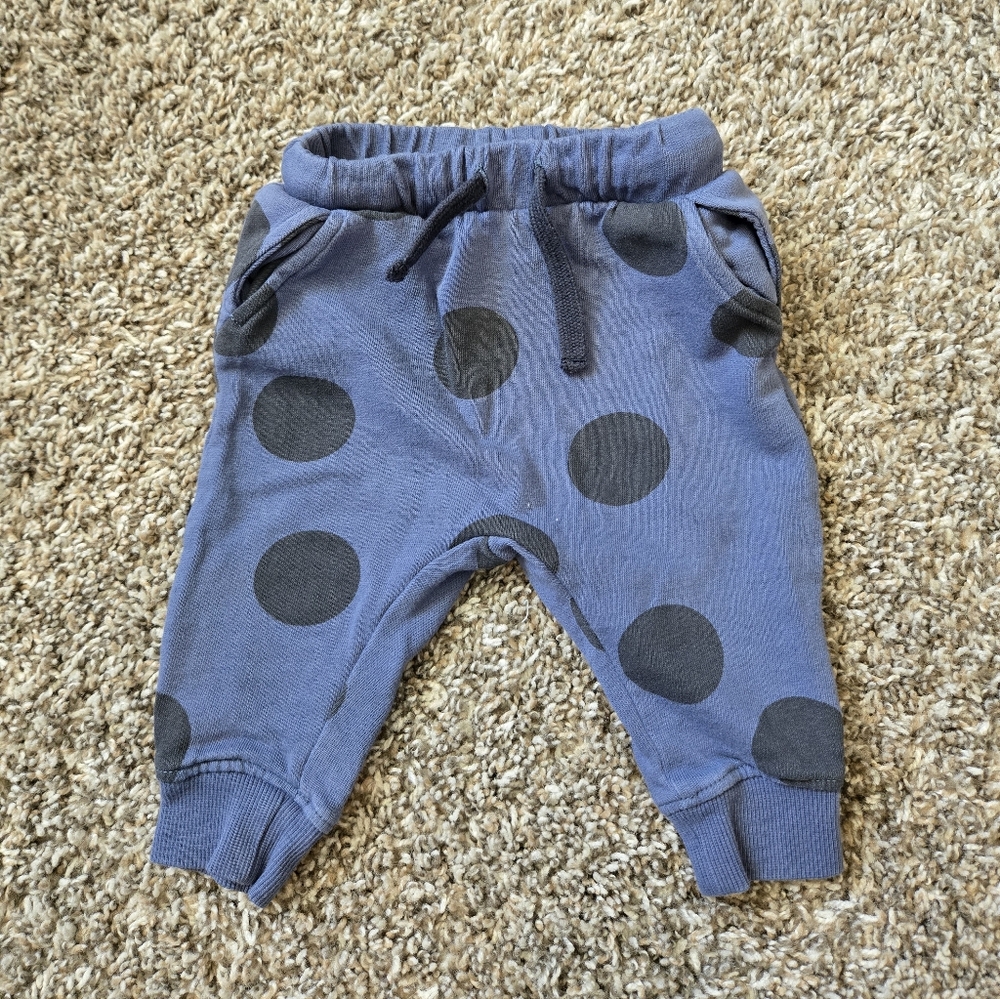 H&M Light Blue Baby Joggers with Black Dot Detail